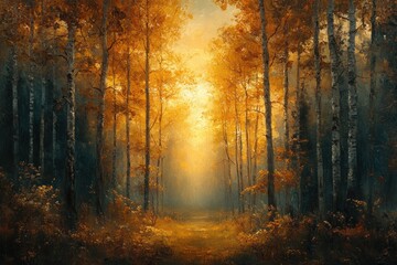 Autumn Forest View from Muller Height in Curonian Spit National Park Kaliningrad Russia Scenic Landscape