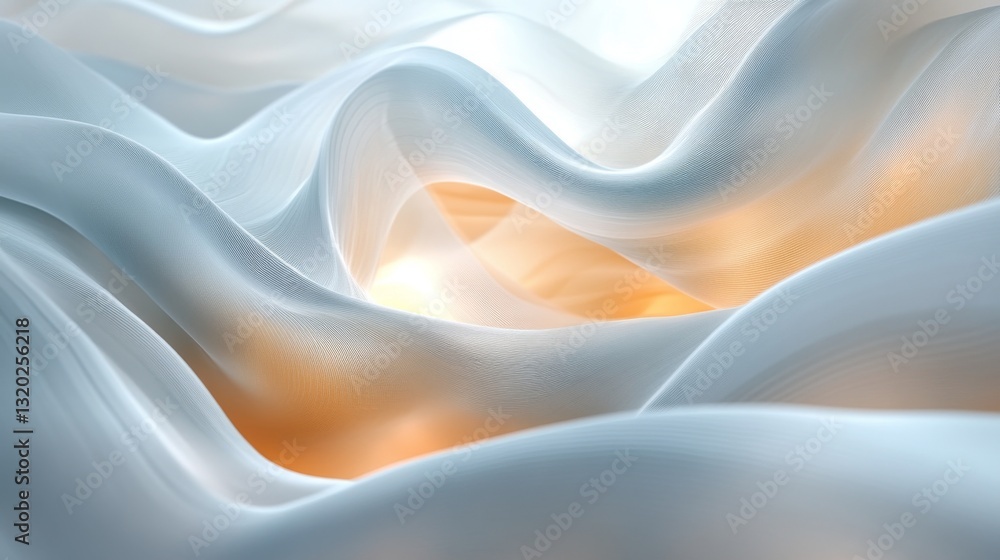 Poster elegant flowing fabric appears with a light source shining through it