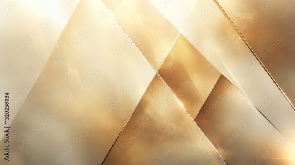 Aufkleber abstract composition of reflective triangular and quadrilateral planes in warm tones