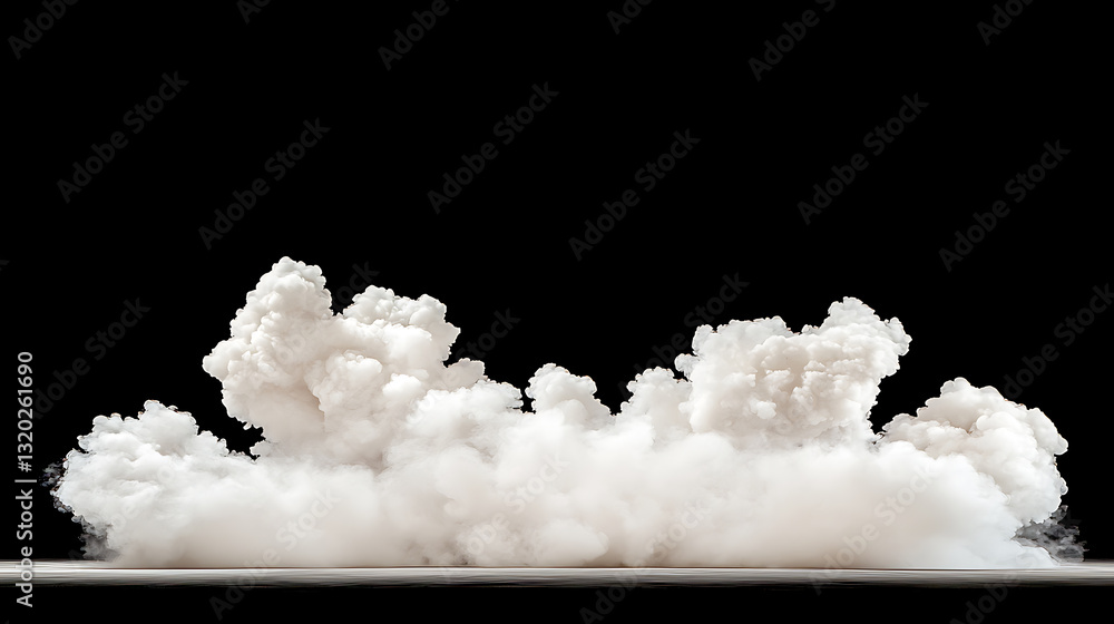Poster explosive cloud formation studio setting digital art black background close-up view abstract concept