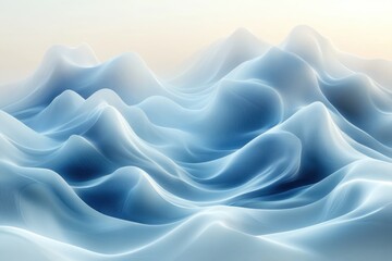 Obraz premium Abstract Blue Landscape with Soft Gradients and Shadows for Product Showcase in Minimalist Studio Setting