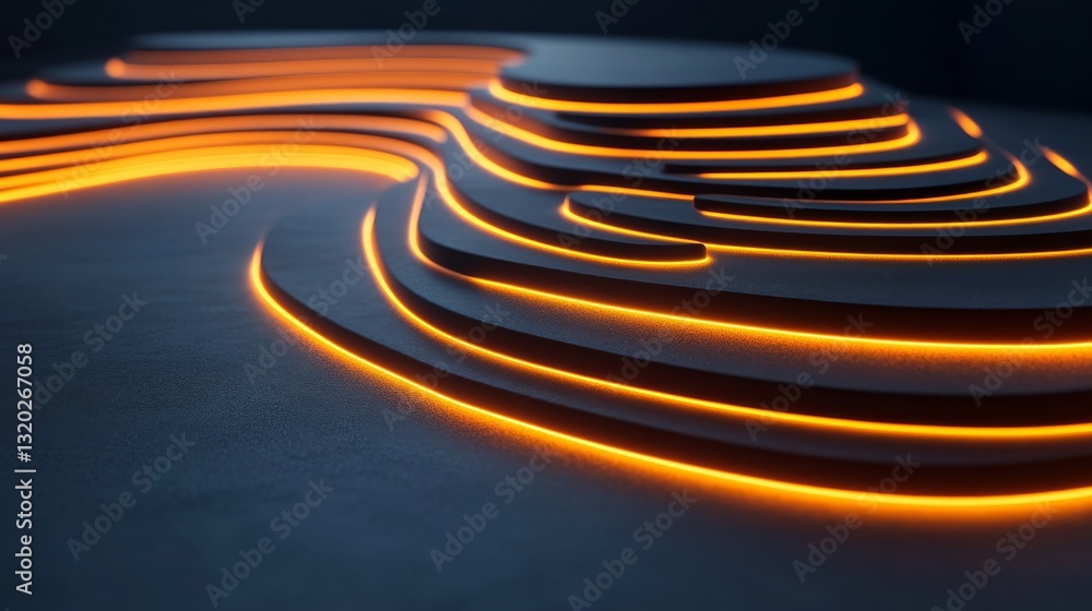 Aufkleber abstract modern art design with multiple curving glowing layers