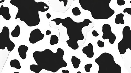 Fototapeta premium Black and white seamless cow print pattern generative ai