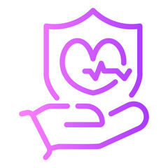 life insurance Line Gradient Icon