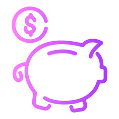 piggy bank Line Gradient Icon