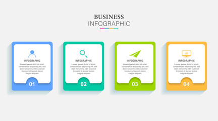 Steps business data visualization timeline process infographic template design with icons