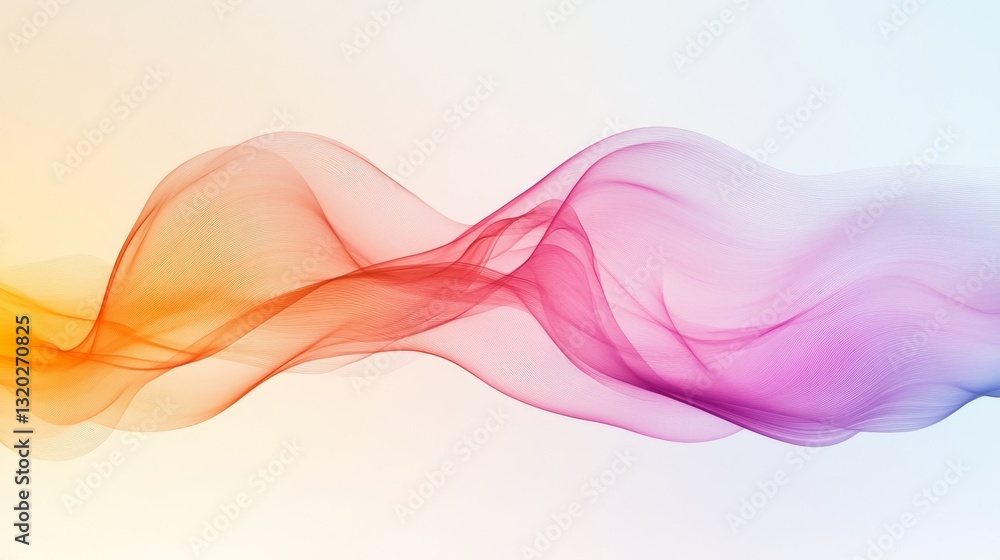Poster colorful flowing abstract shapes creating a wave like artistic design