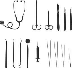 medical equipment silhouette illustration