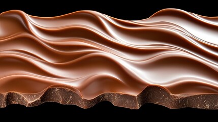 Smooth Chocolate Waves Flowing Elegantly Over Dark Surface