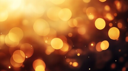Fototapeta premium Soft focus bokeh lights in warm golden tones generative ai