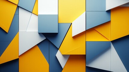 Geometric pattern made of yellow white and blue colored tiles