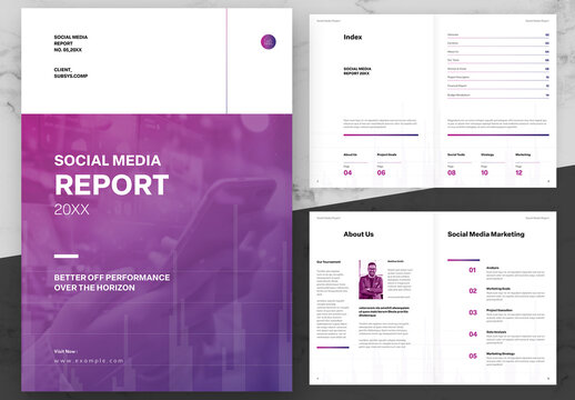 Purple And Black Social Media Report