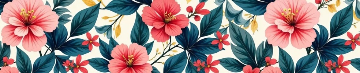 Elegant seamless floral pattern with abstract leaves, seamless, wallpaper