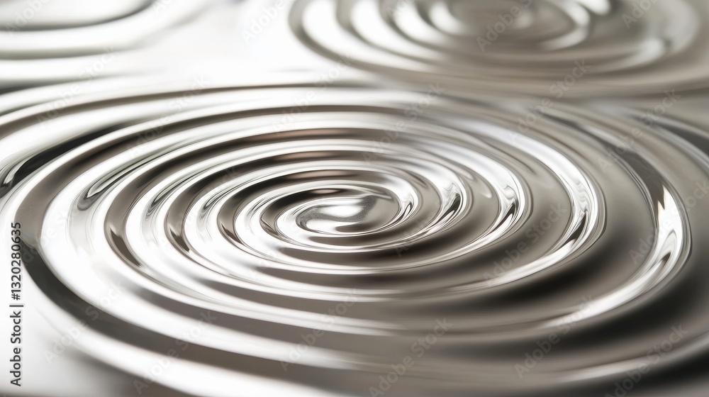 Poster swirling liquid forms a reflective and smooth surface pattern