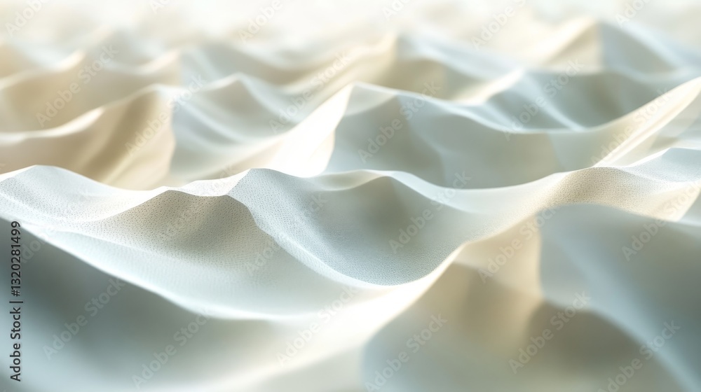 Poster abstract rendering of soft wavy textures of light colors smoothly