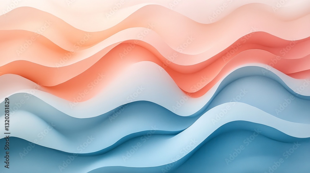 Poster abstract background showing layered colors forming smooth wavy shapes