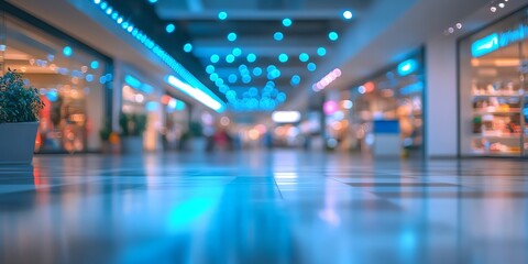 Exploring Modern Shopping Mall Interior with Elegant Lighting and Decor