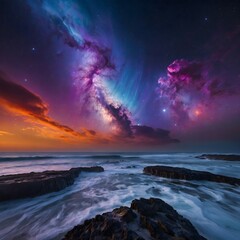 Otherworldly Waters: The Luminous Tides of a Distant Ocean