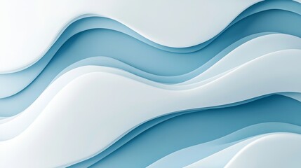 Abstract layered wave pattern in cool blue and white tones