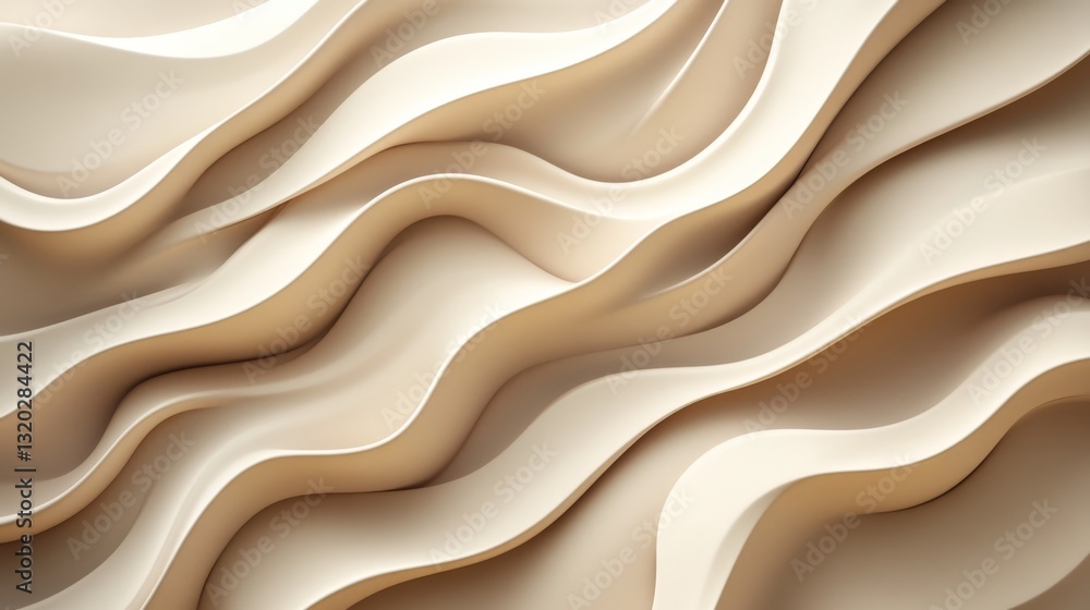 Poster an abstract image of soft flowing curves in various shades