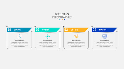 infographic label template with icons. 4 options or steps. Infographics for business concept. Can be used for info graphics, flow charts, presentations, web sites