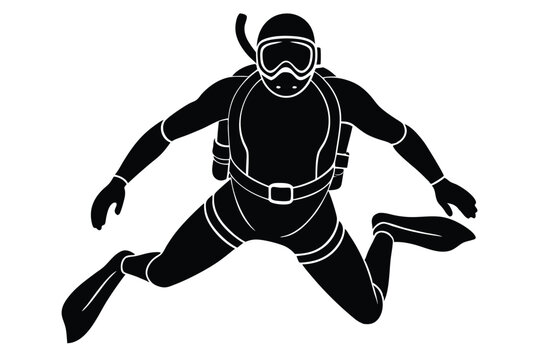 recommend clip art: Scuba diving silhouette vector scuba diver silhouette illustration on white background