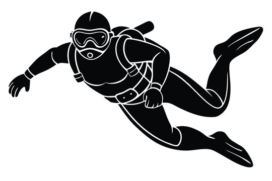 recommend clip art: Scuba diving silhouette vector scuba diver silhouette illustration on white background