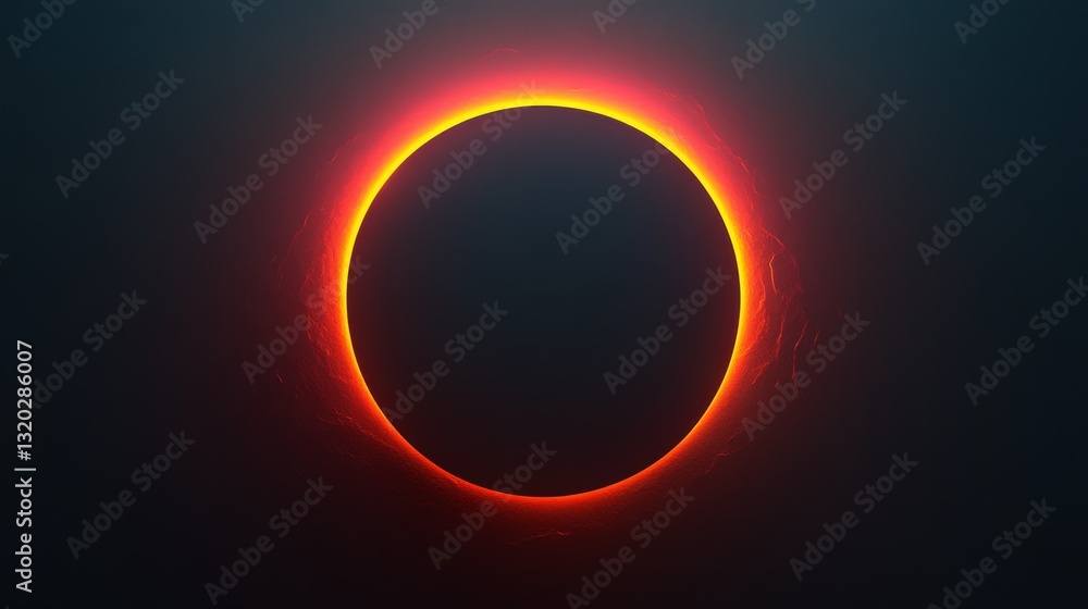 Poster a digitally rendered illustration of an illuminated solar eclipse event