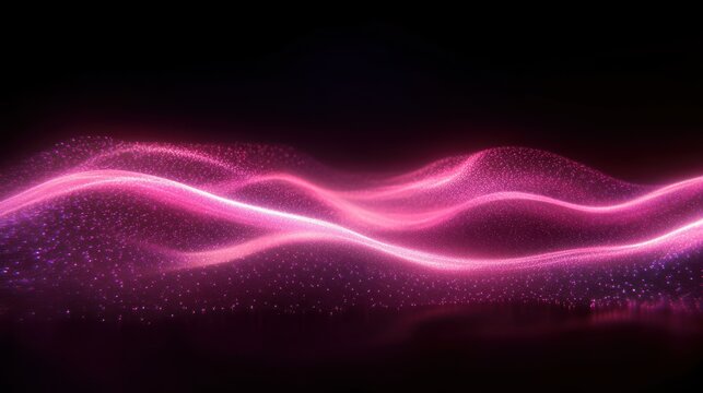 Futuristic Abstract Light Waves with Glowing Pink Hues and Dynamic Flowing Patterns in Technology Illustration - Powered by Adobe