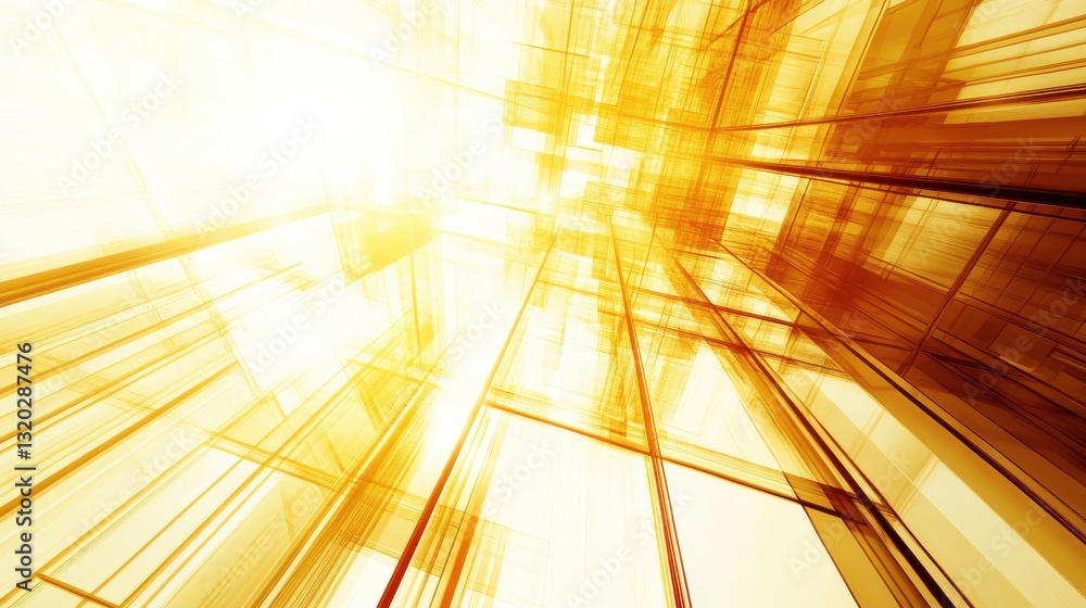 Aufkleber vibrant abstract yellow light rays background with dynamic lines and energetic composition