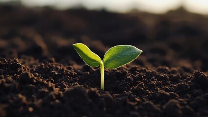 green sprout in the ground. Green investment concept ,Rising money to invest