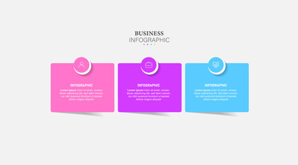 Business infographic design template with 3 options, steps or processes. Can be used for workflow layout, diagram, annual report, web design