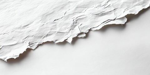 Obraz premium Textured White Paper with Unique Wrinkles and Tearing Edges for Creative Use