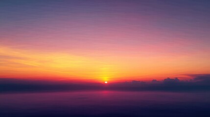 Fototapeta premium Sunset Landscape with Soft Pastel Tones and Diffused Light in Impressive Gradients