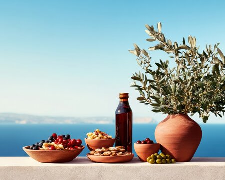 Mediterranean Summer Essence Artisan Cypriot Feast with Olive Harvest and Cultural Heritage - Sustainable Luxury Lifestyle for Global Culinary Marketing