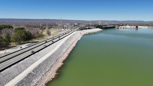 Chickamauga Dam, Chattanooga, TN, 4K drone footage