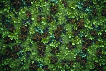 Obraz premium Lush Green Moss and Lichen Texture in Nature with Fresh Growth and Abstract Patterns