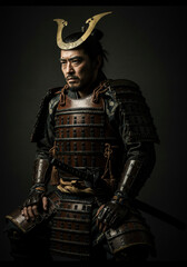 Fototapeta premium Portrait of a samurai warrior