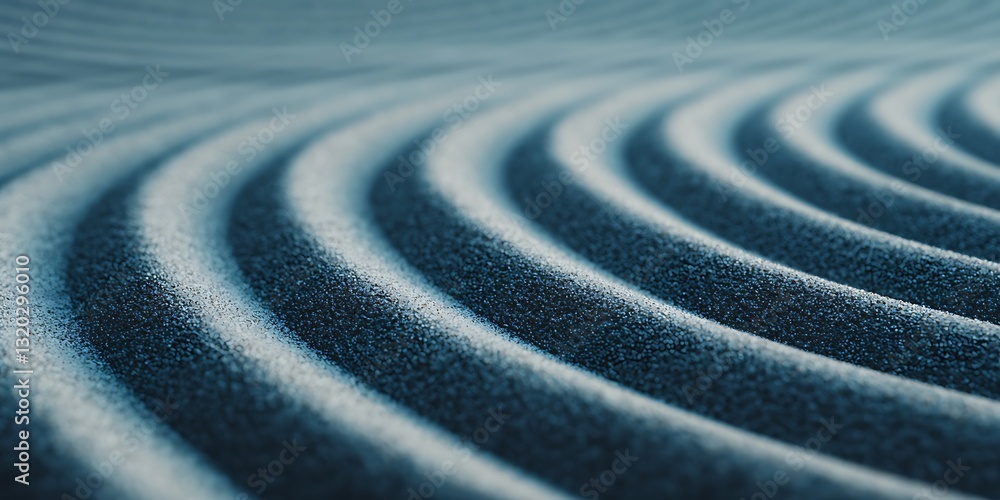 Poster a close-up view of textured, wavy patterns in a blue surface, evoking a sense of calm and tranquilit