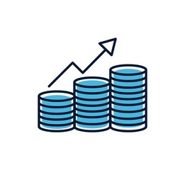 business graph with arrow