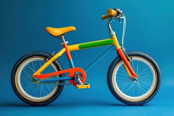 Fototapeta premium Colorful Kids Bicycle: A vibrant and fun ride for children designed with bright colors