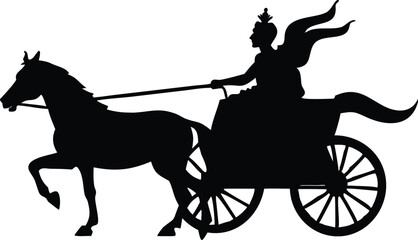 silhouette Horse carriage vector illustration