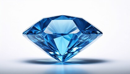 blue diamond isolated on white background minimalist