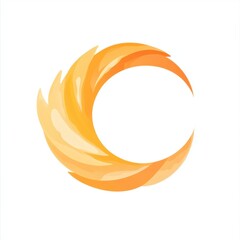 Abstract Golden Crescent Swirl Design