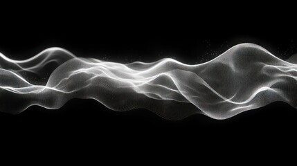 Fototapeta premium Futuristic Abstract Digital Wave Background with Moving Particles and Glowing Light