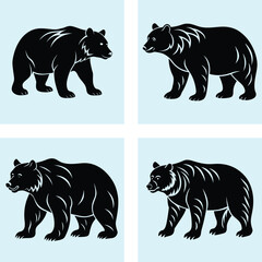 Fototapeta premium Grizzly Bear Silhouette vector