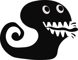 Halloween Monster Illustration with Flat Design. Spooky Creature. Vector Character.