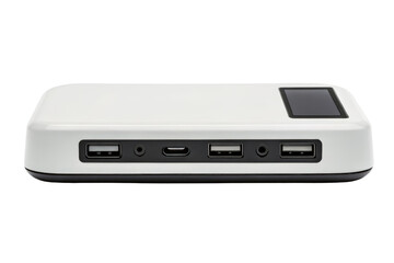 White portable power bank isolated with transparent background