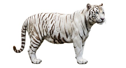 white tiger on white background