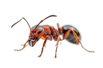 Naklejka premium Magnificent Red Ant: A Close-Up Look at Nature's Tiny Marvel